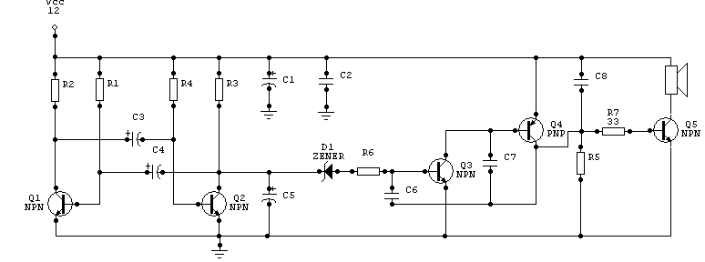 Circuito chip sonoro sirena polizia da 3v a 5v 180-220k ID-843